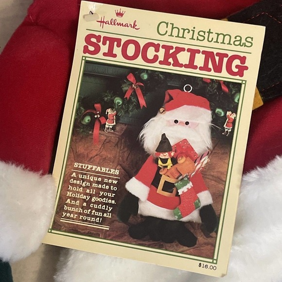 1981 Vintage Hallmark Christmas Santa Stocking w/Bell NEW - Picture 4 of 6